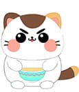 Funny Cat Plush Figure Cat with Soup 25 cm