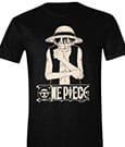 One Piece T-Shirt Luffy Pose Logo Größe S