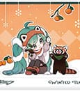 Hatsune Miku Acrylic Figure Standee Miku and Red Panda (Winter Time) 11 cm