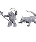 D&D Nolzur's Marvelous Miniatures Unpainted Miniatures Tortle Druid & Wild Shape Giant Lizard