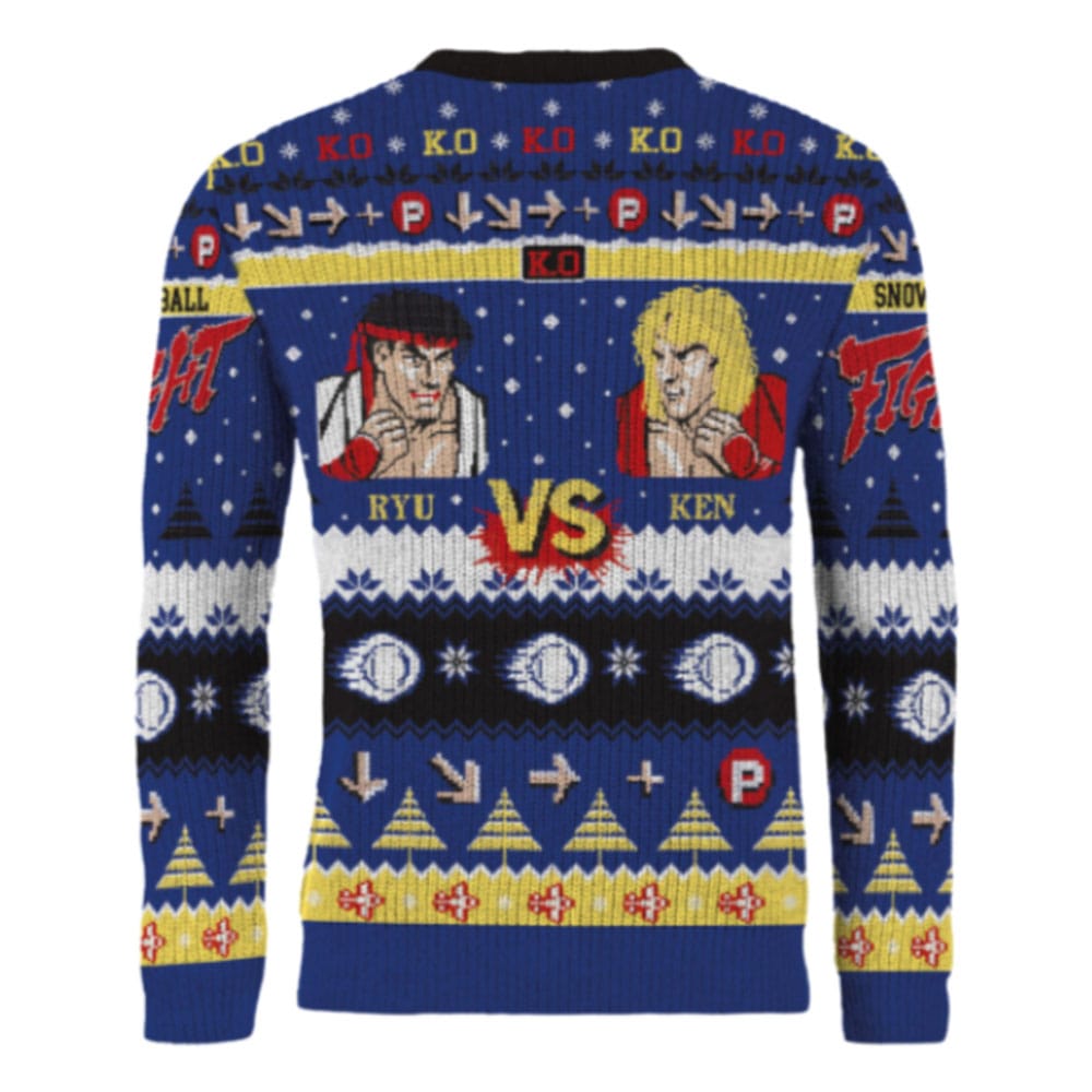 Street Fighter Christmas Sweater Ryu & Ken Size L