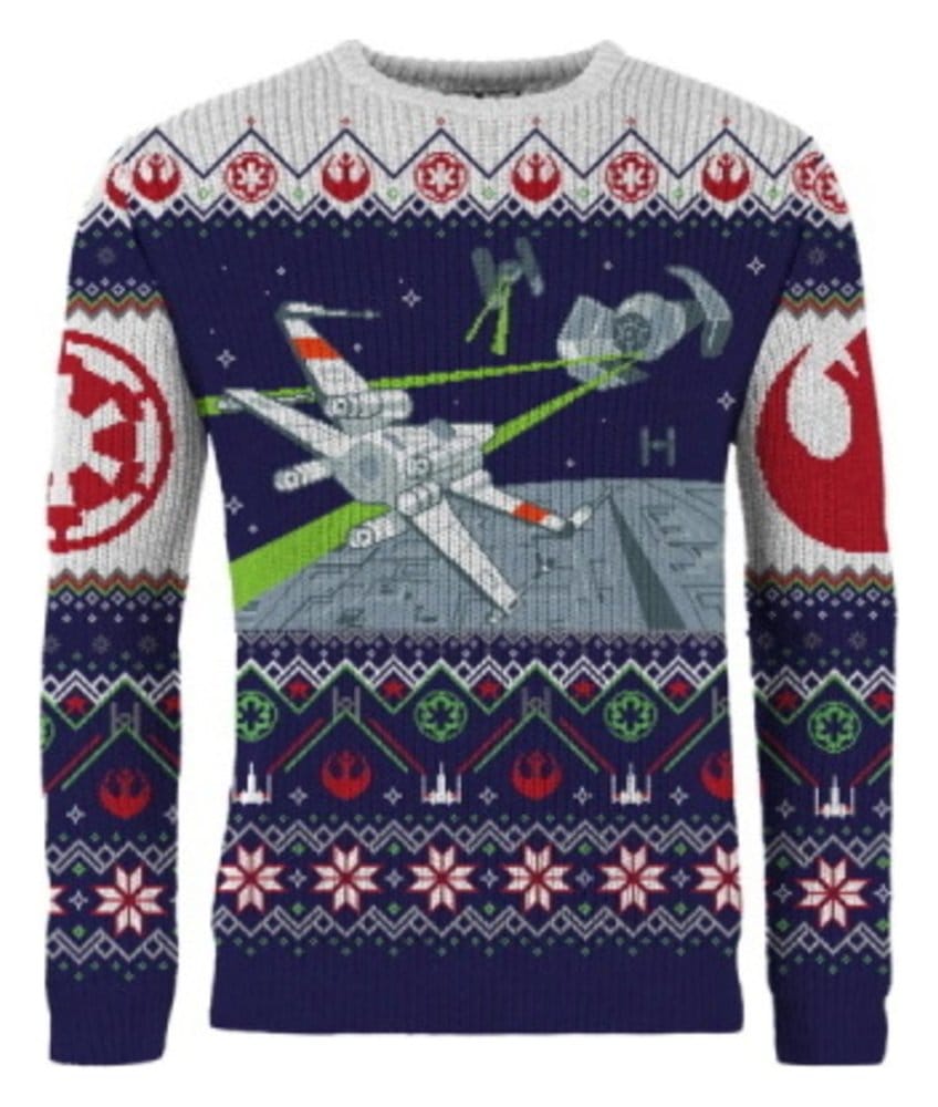 Star Wars Christmas Sweater X-Wing v TIE Fighter Size M