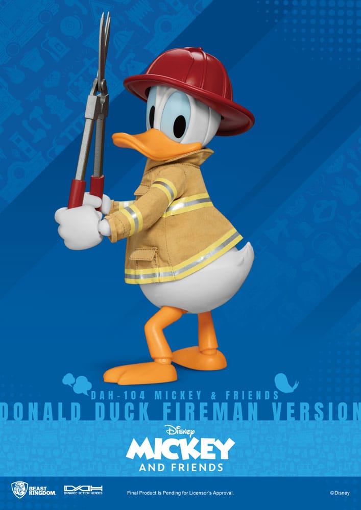 Mickey &amp; Friends Dynamic 8ction Heroes Actionfigur 1/9 Donald Duck Fireman Ver. 24 cm