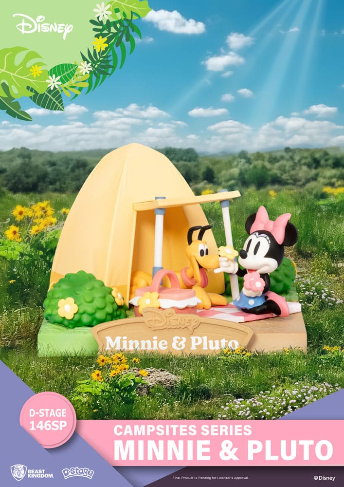 Disney D-Stage Campsite Series PVC Diorama Mini &amp; Pluto Special Edition 10 cm