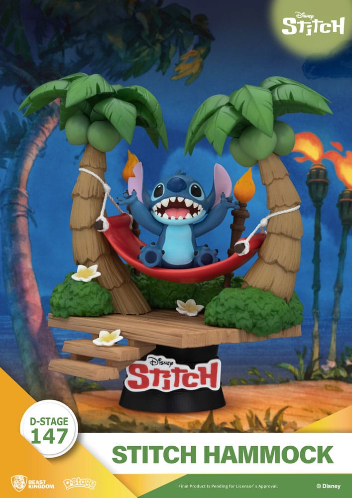 Lilo &amp; Stitch D-Stage PVC Diorama Stitch Hängematte 13 cm
