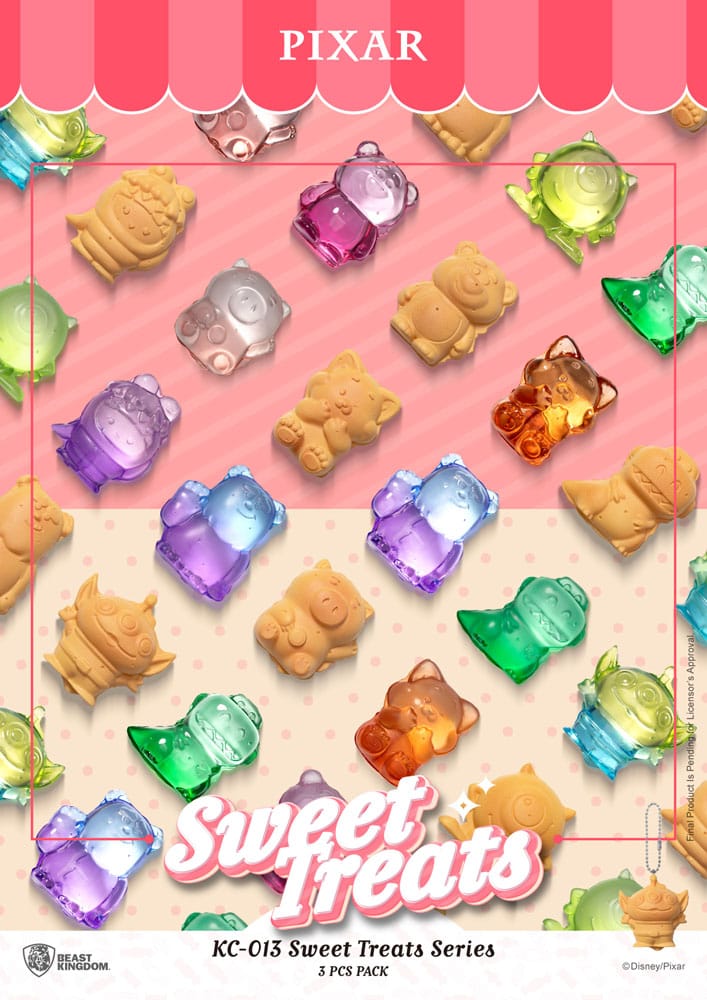 Schlüsselanhänger der Pixar Sweet Treats-Serie, 3er-Pack, 4 cm