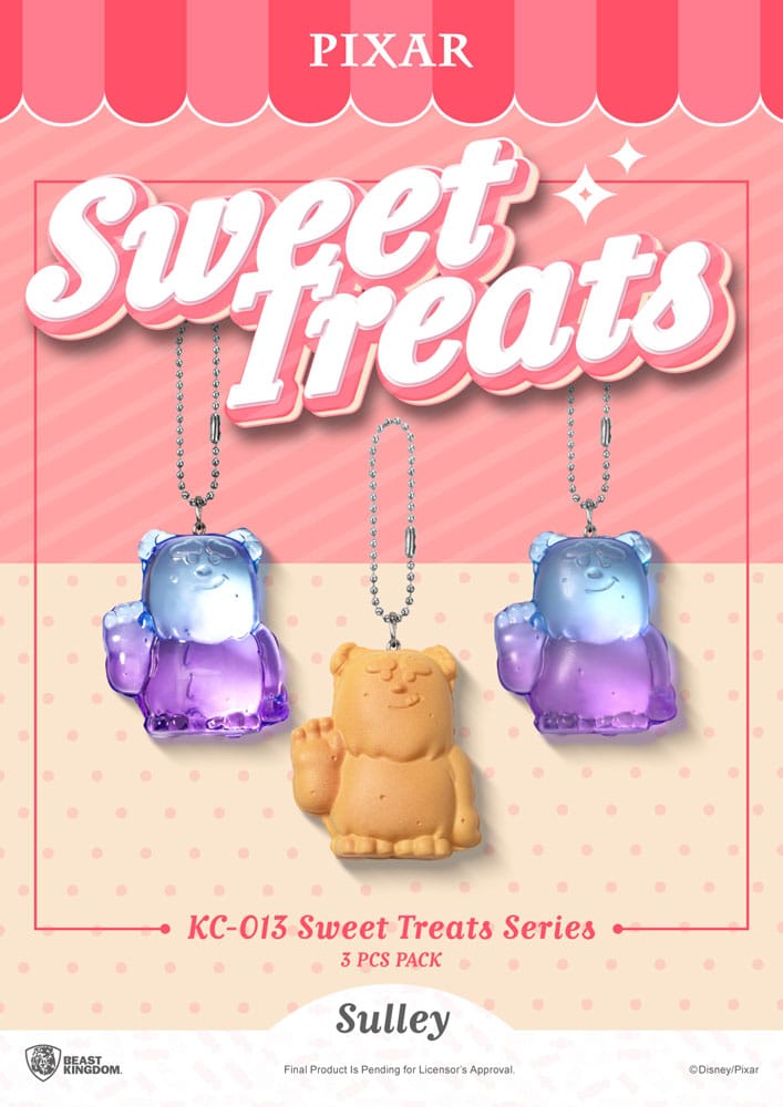 Schlüsselanhänger der Pixar Sweet Treats-Serie, 3er-Pack, 4 cm