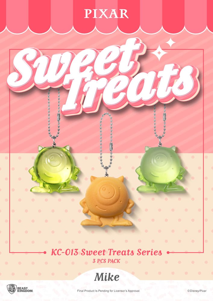 Schlüsselanhänger der Pixar Sweet Treats-Serie, 3er-Pack, 4 cm