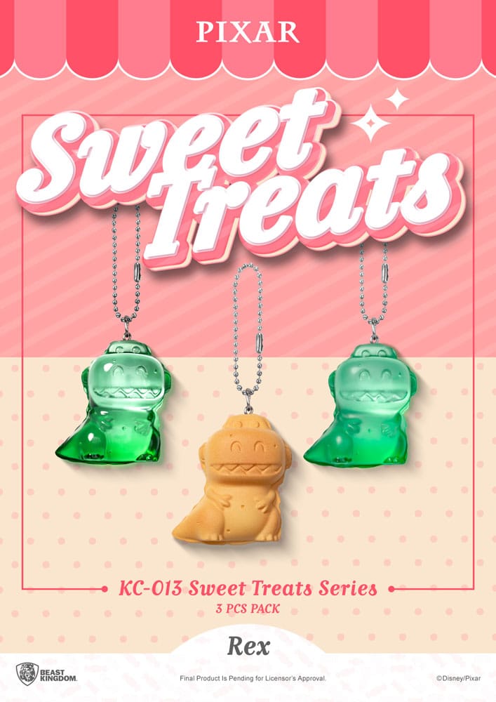 Schlüsselanhänger der Pixar Sweet Treats-Serie, 3er-Pack, 4 cm