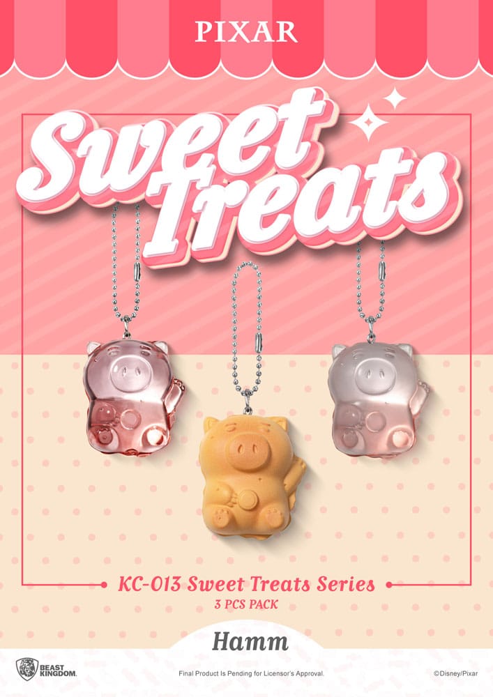 Schlüsselanhänger der Pixar Sweet Treats-Serie, 3er-Pack, 4 cm