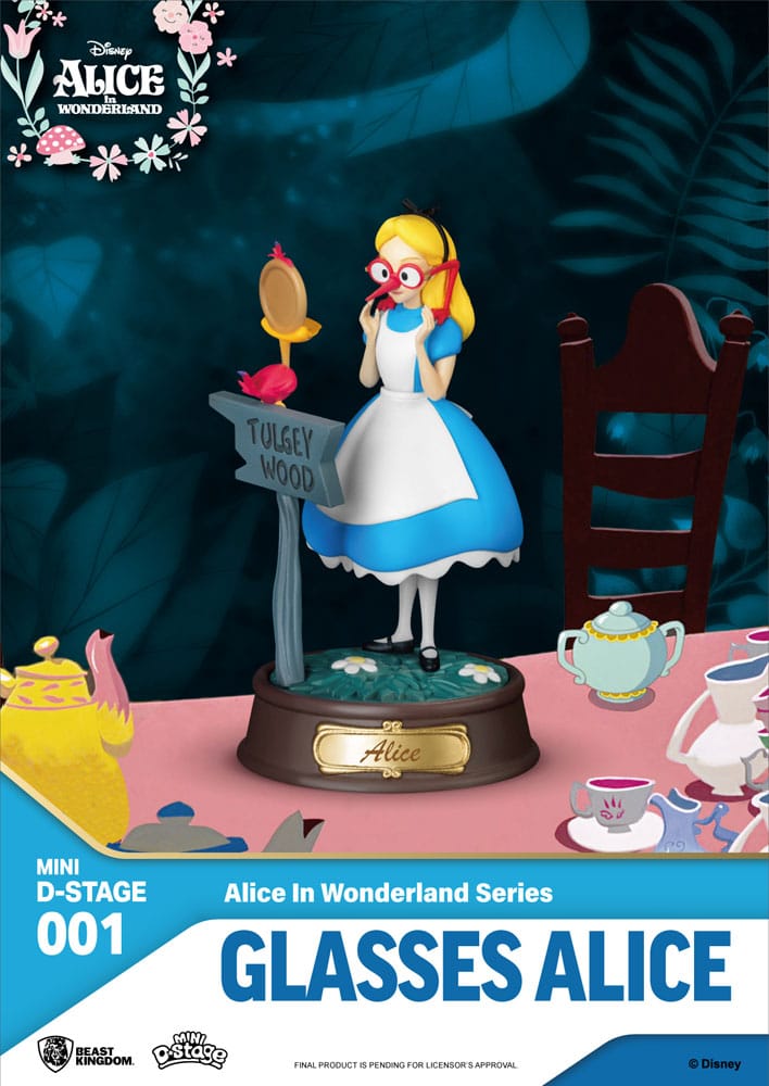 Alice in Wonderland Mini Diorama Stage PVC Statue Glasses Alice 10 cm