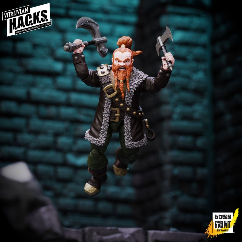 Vitruvian HACKS Actionfigur Zwerg-Söldner Grimgrom