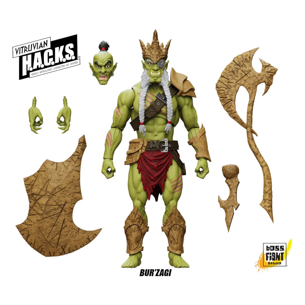 Vitruvian HACKS Actionfigur Mighty Orc Sovran Bur'Zagi