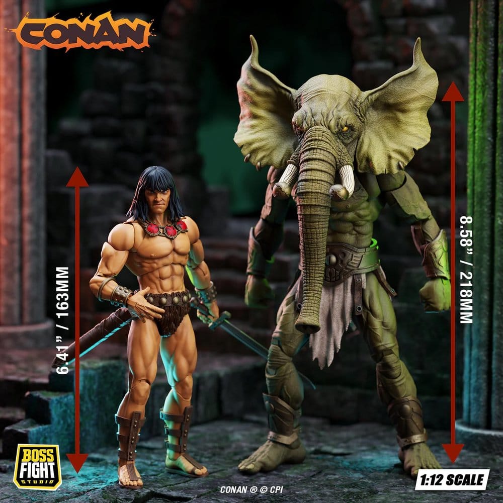 Conan the Barbarian Epic H.A.C.K.S. Action Figures The Tower of the Elephant Set: Young Conan and Yag Kosha