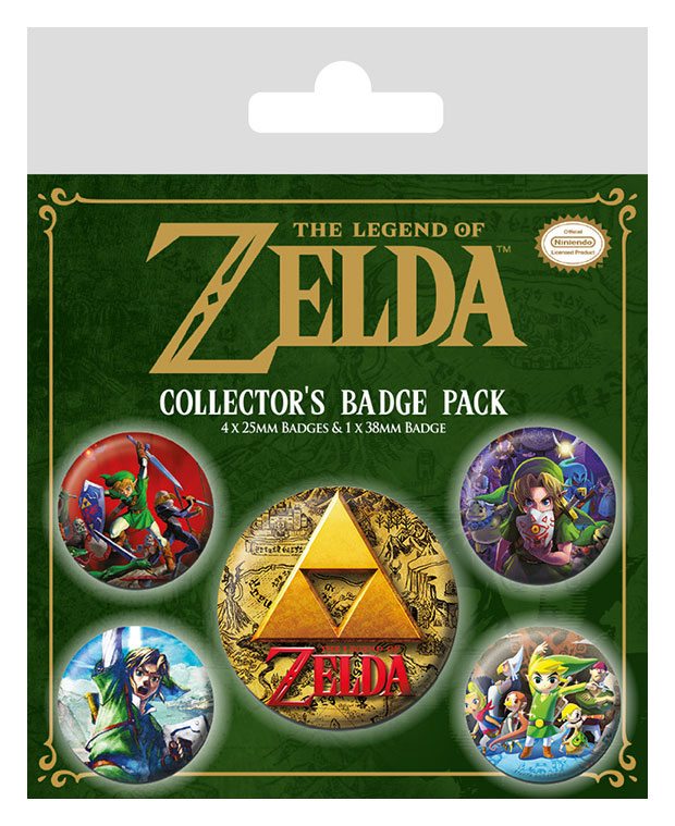 Legend of Zelda Pin-Back Buttons 5er-Pack Klassiker