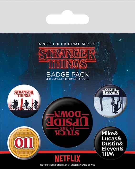 Stranger Things Pin-Back Buttons 5er-Pack Upside Down
