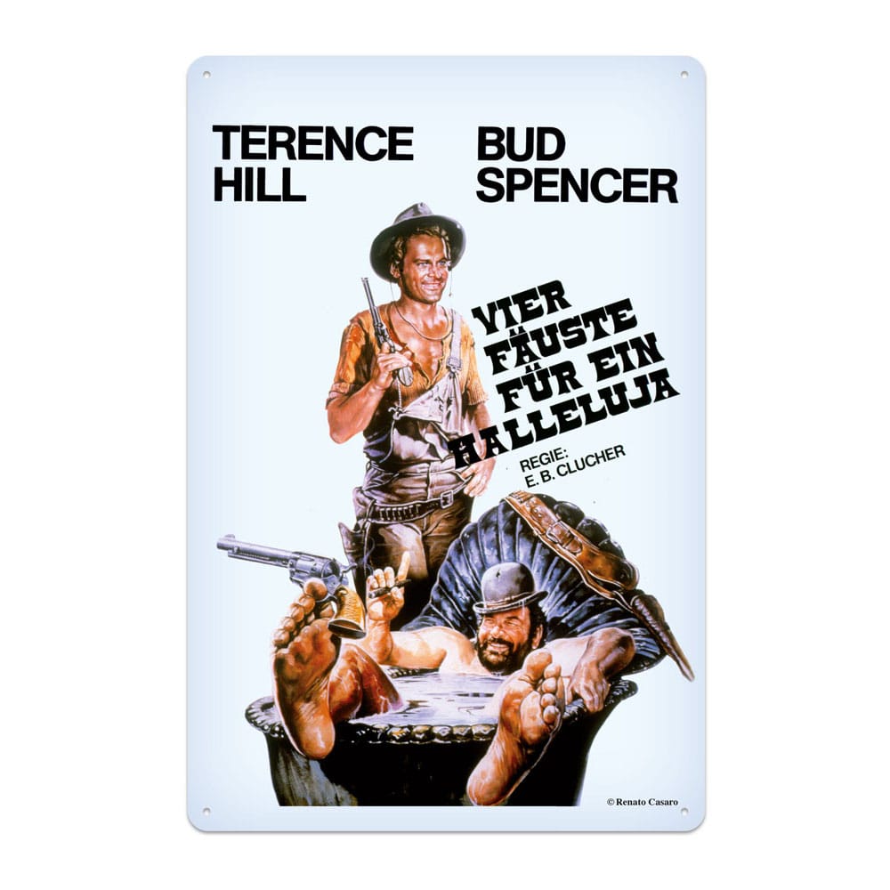 Bud Spencer &amp; Terence Hill Blechschild Vier Fäuste für ein Halleluja 20 x 30 cm