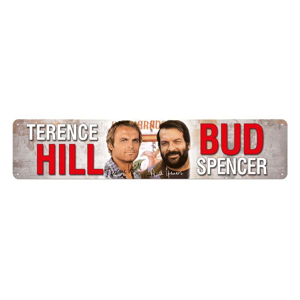 Bud Spencer & Terence Hill Tin Sign Autogramm 46 x 10 cm