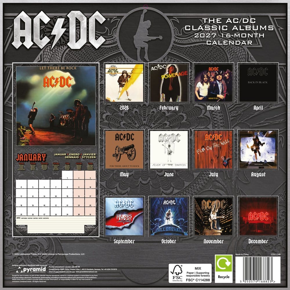 AC/DC Calendar Albums 2027 30 x 30 cm