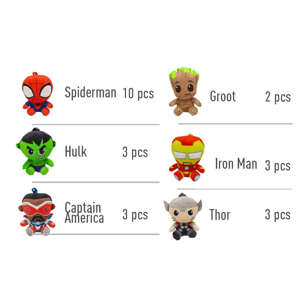 Marvel Plush Keychains 12 cm Assortment (24)