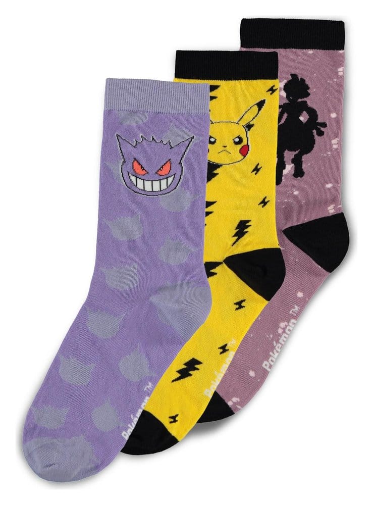 Pokémon Socks 3-Pack Crew 39-42