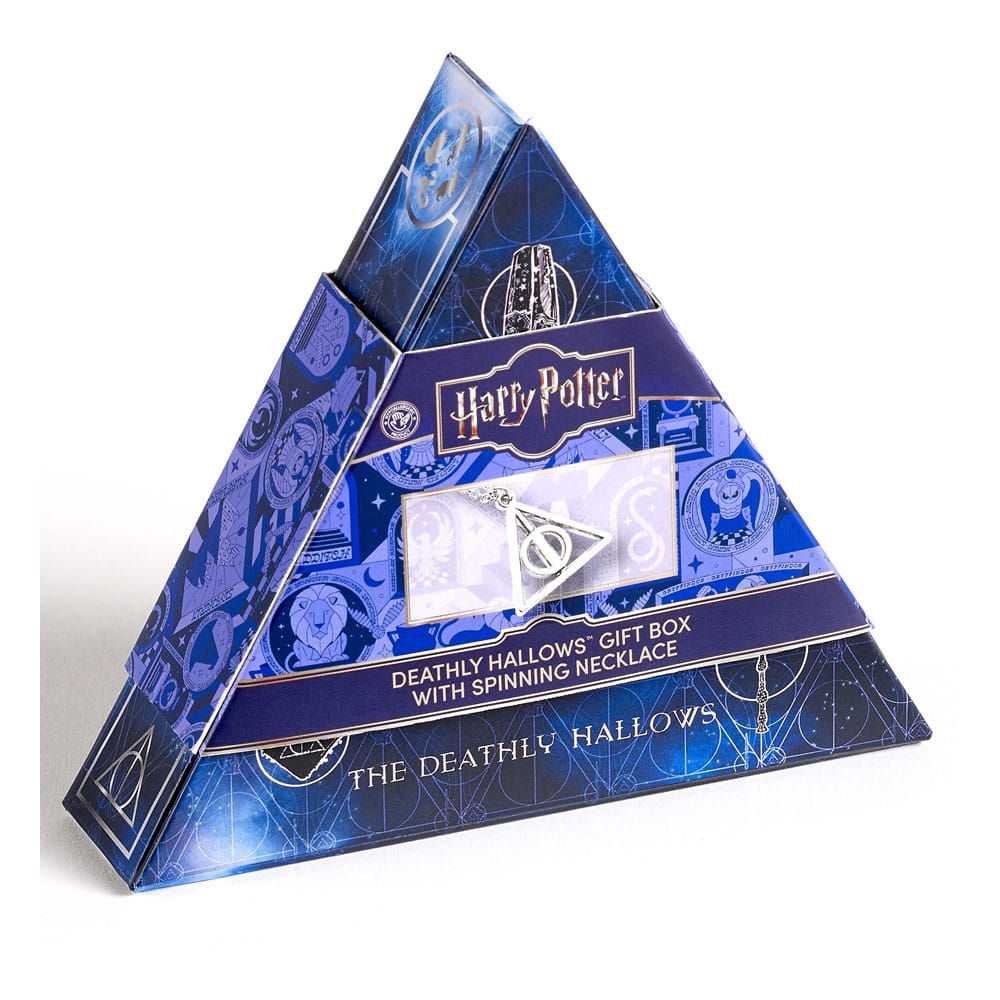 Harry Potter: Deathly Hallows spinning Necklace Gift Set (Silver Tone)