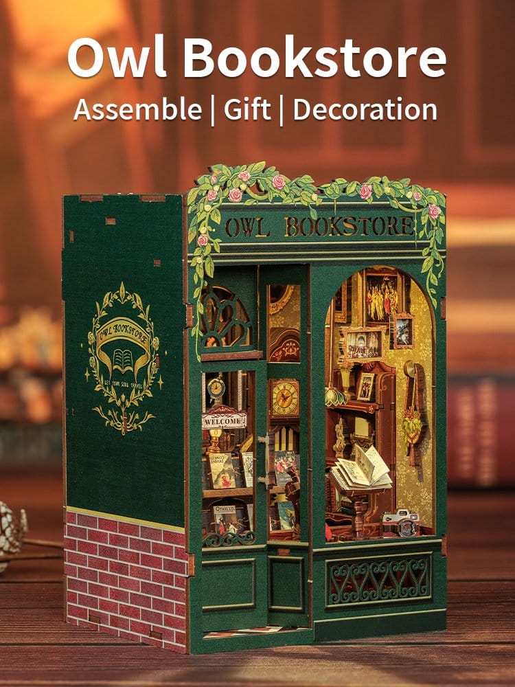 Book Nook Owl Bookstore 17 x 12 cm