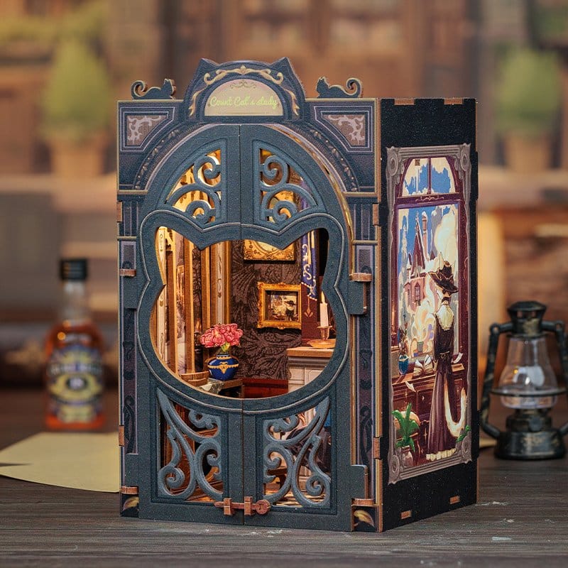 Book Nook Count Cat's Study 17 x 12 cm