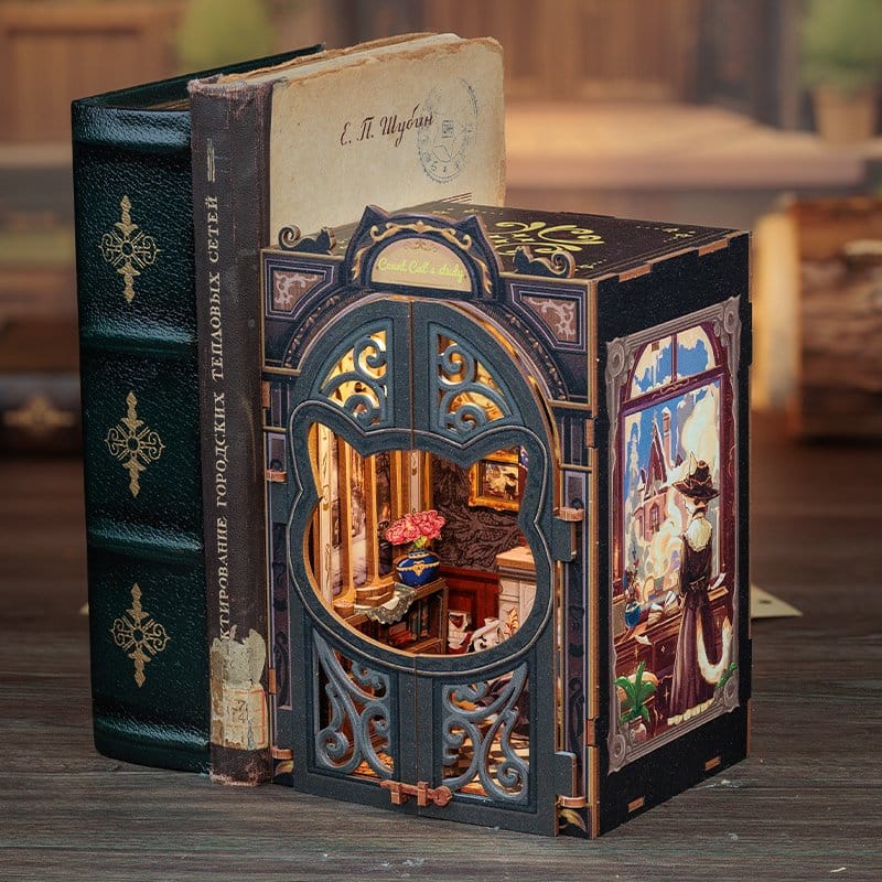 Book Nook Count Cat's Study 17 x 12 cm
