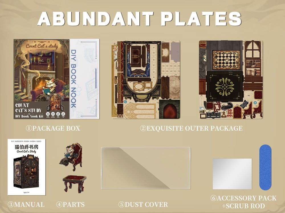 Book Nook Count Cat´s Study 17 x 12 cm