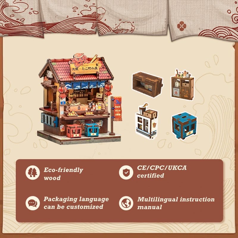 Miniature House Model Kit Osaka Takoyaki 12 x 9 cm