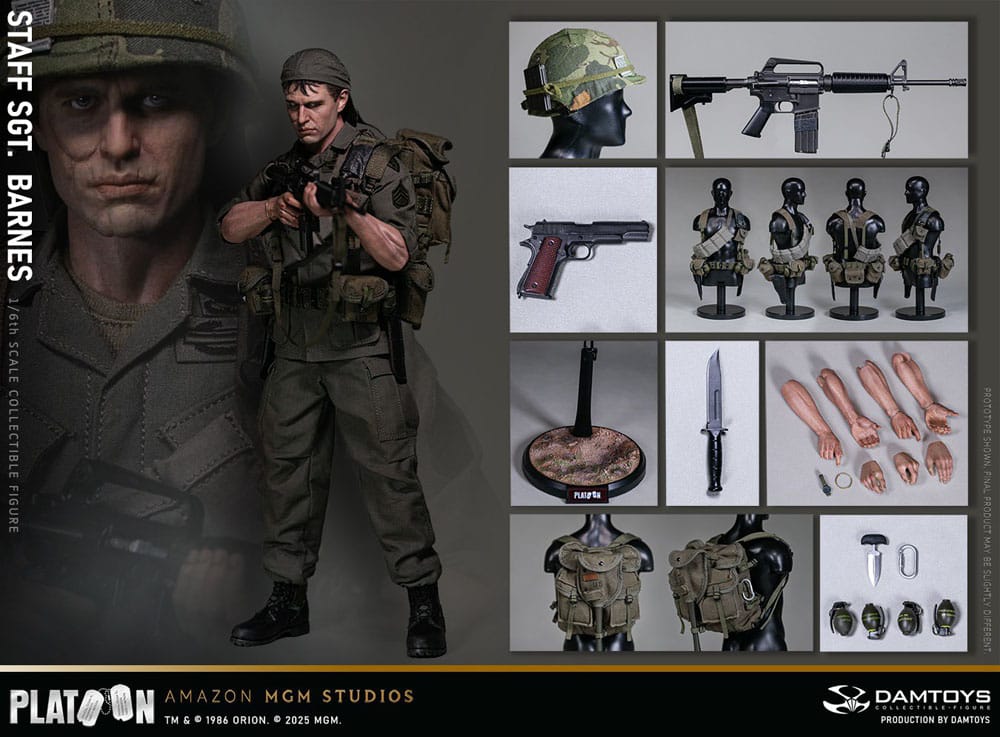 Platoon Action Figure 1/6 Staff Sergeant Barnes 30 cm