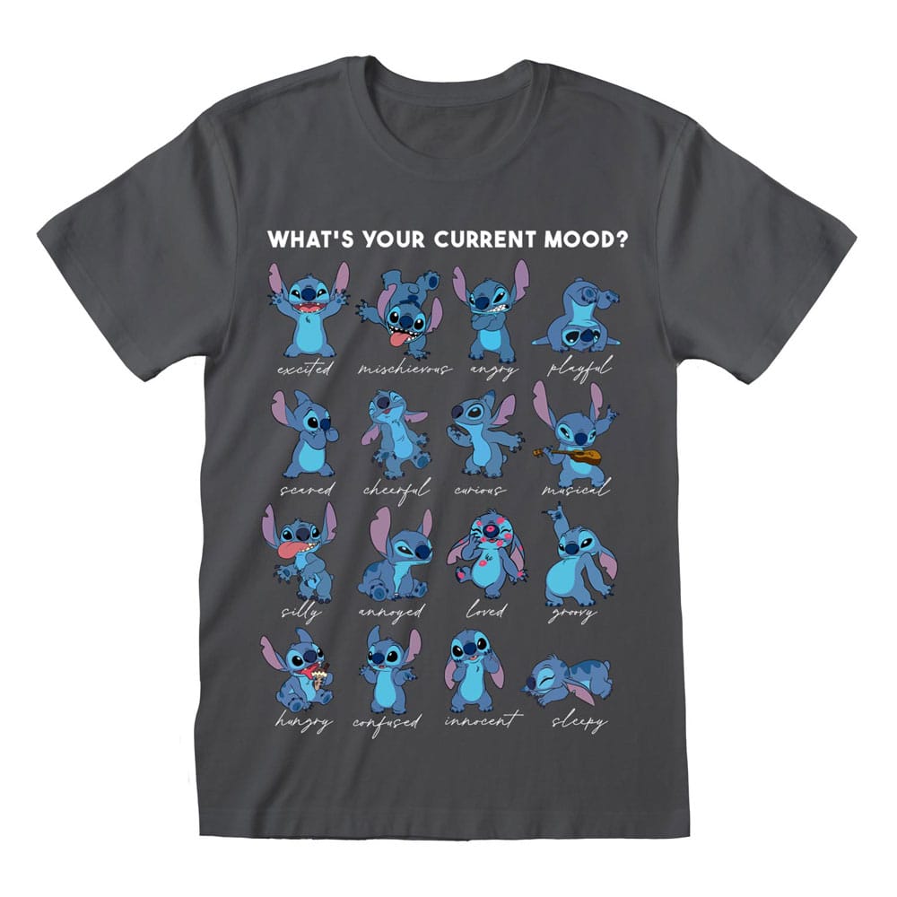 Lilo & Stitch T-Shirt Stitch Emotions Charcoal Size S