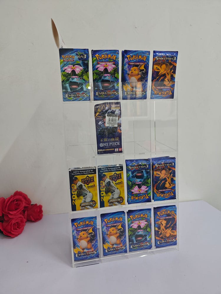 Acrylic Counter Display for Trading Card Booster Packs