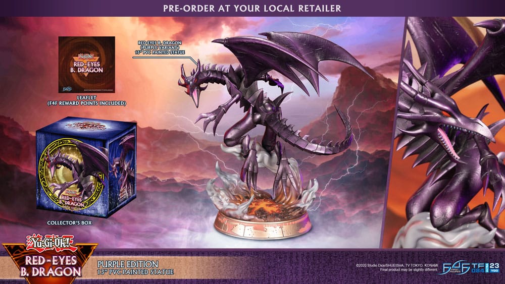 Yu-Gi-Oh! PVC-Statue Red-Eyes B. Dragon Lila Farbe 33 cm
