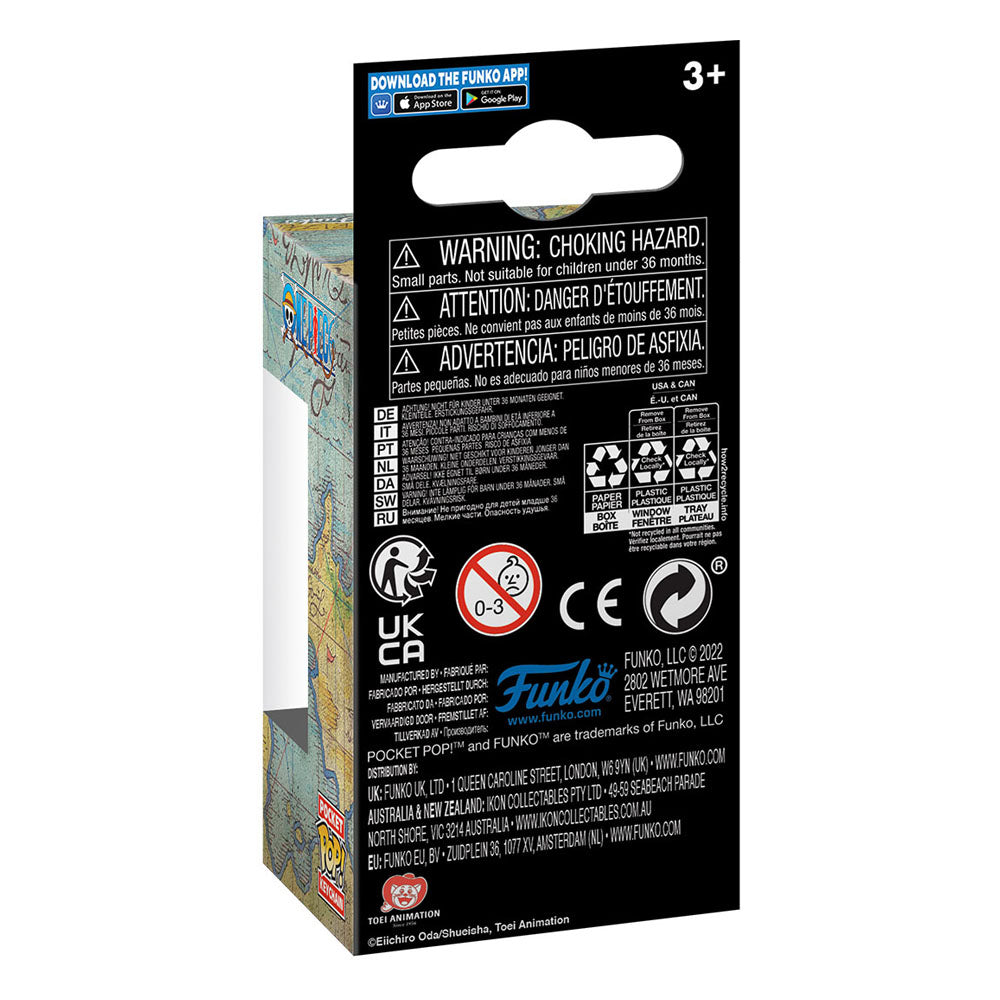 One Piece POP! Vinyl-Schlüsselanhänger, 4 cm, Ruffy im Kimono, Display (12)