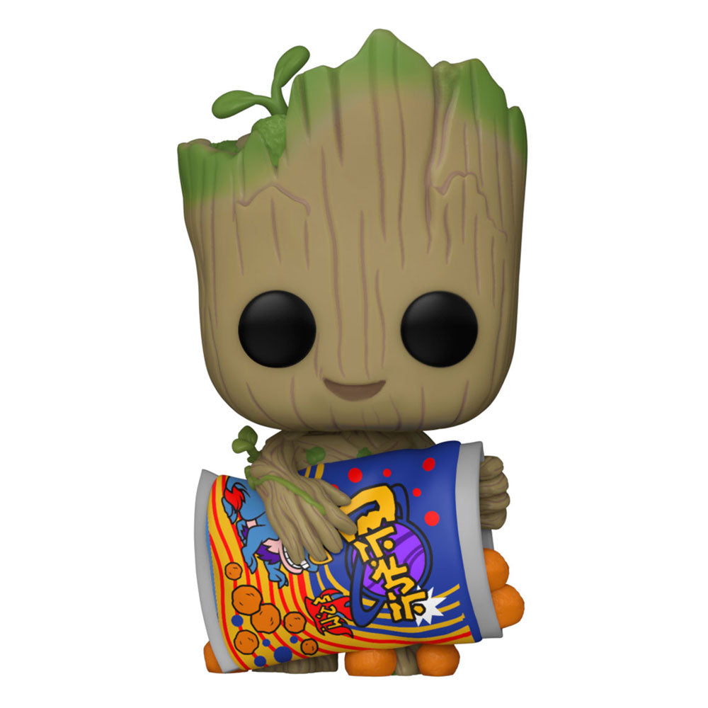 Ich bin Groot POP! Vinylfigur Groot mit Cheese Puffs 9 cm