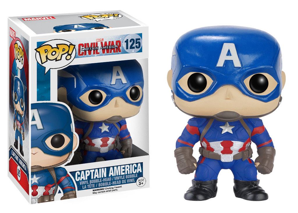 Captain America Civil War POP! Vinyl Bobble-Head Captain America 10 cm