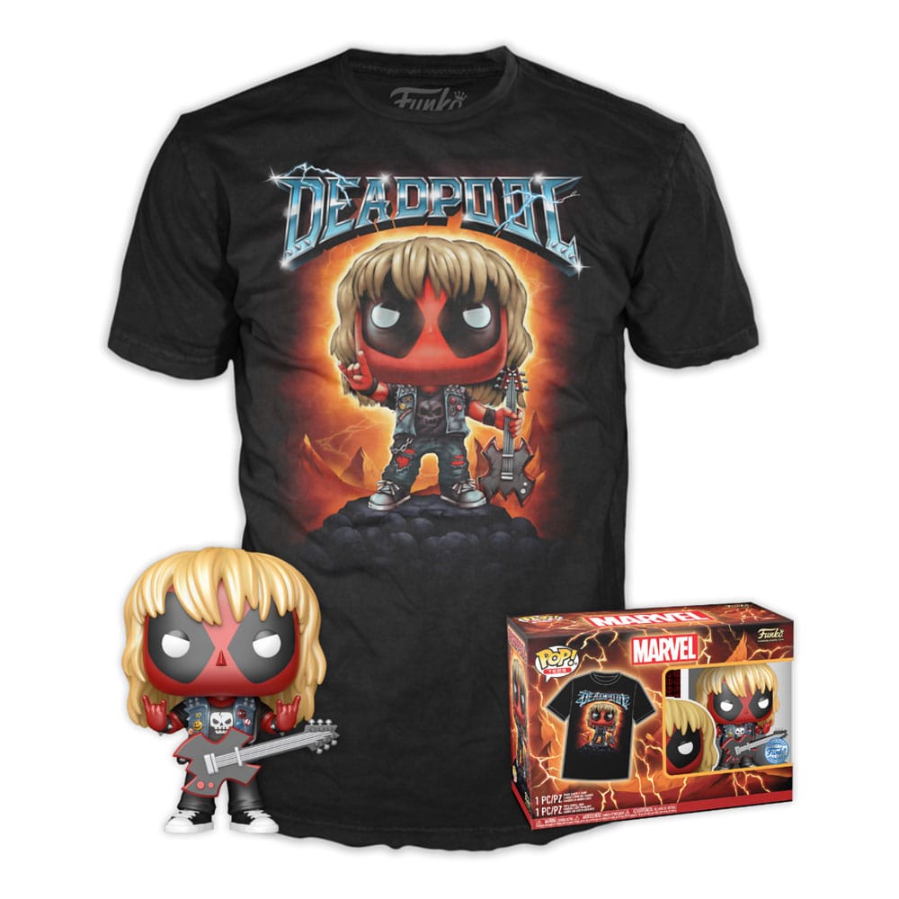 Deadpool POP! & Tee Box Heavy Metal Size S