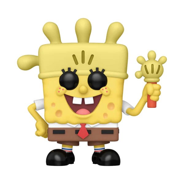 SpongeBob Schwammkopf POP zum 25-jährigen Jubiläum! Vinylfigur SB mit Handschuhlicht 9 cm