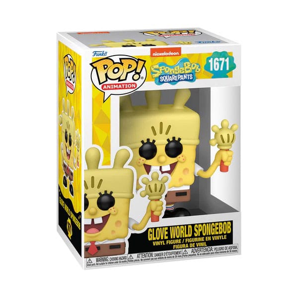 SpongeBob Schwammkopf POP zum 25-jährigen Jubiläum! Vinylfigur SB mit Handschuhlicht 9 cm
