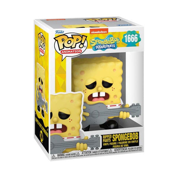 SpongeBob Schwammkopf POP zum 25-jährigen Jubiläum! Vinylfigur SB mit Gitarre 9 cm