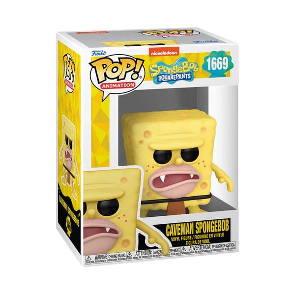 SpongeBob Schwammkopf POP zum 25-jährigen Jubiläum! Vinylfigur Caveman SB 9 cm