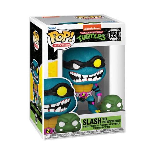 Teenage Mutant Ninja Turtles POP &amp; Buddy! Filme Vinylfigur Slash &amp; Pre-mutated, Schildkröte Slash 9 cm