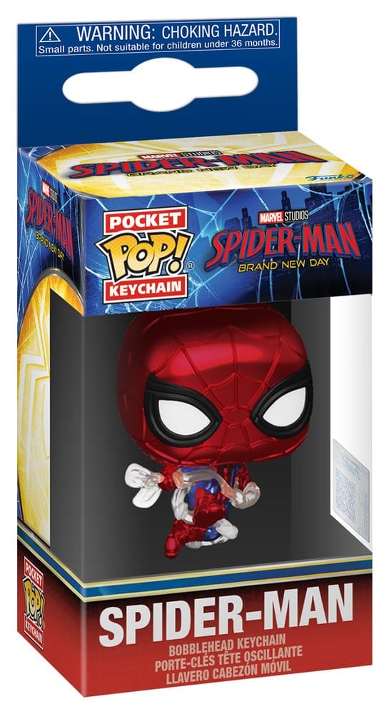 Spider-Man: Brand New Day Pocket POP! Vinyl Keychains 4 cm Spider-Man (Metallic) Display (12)