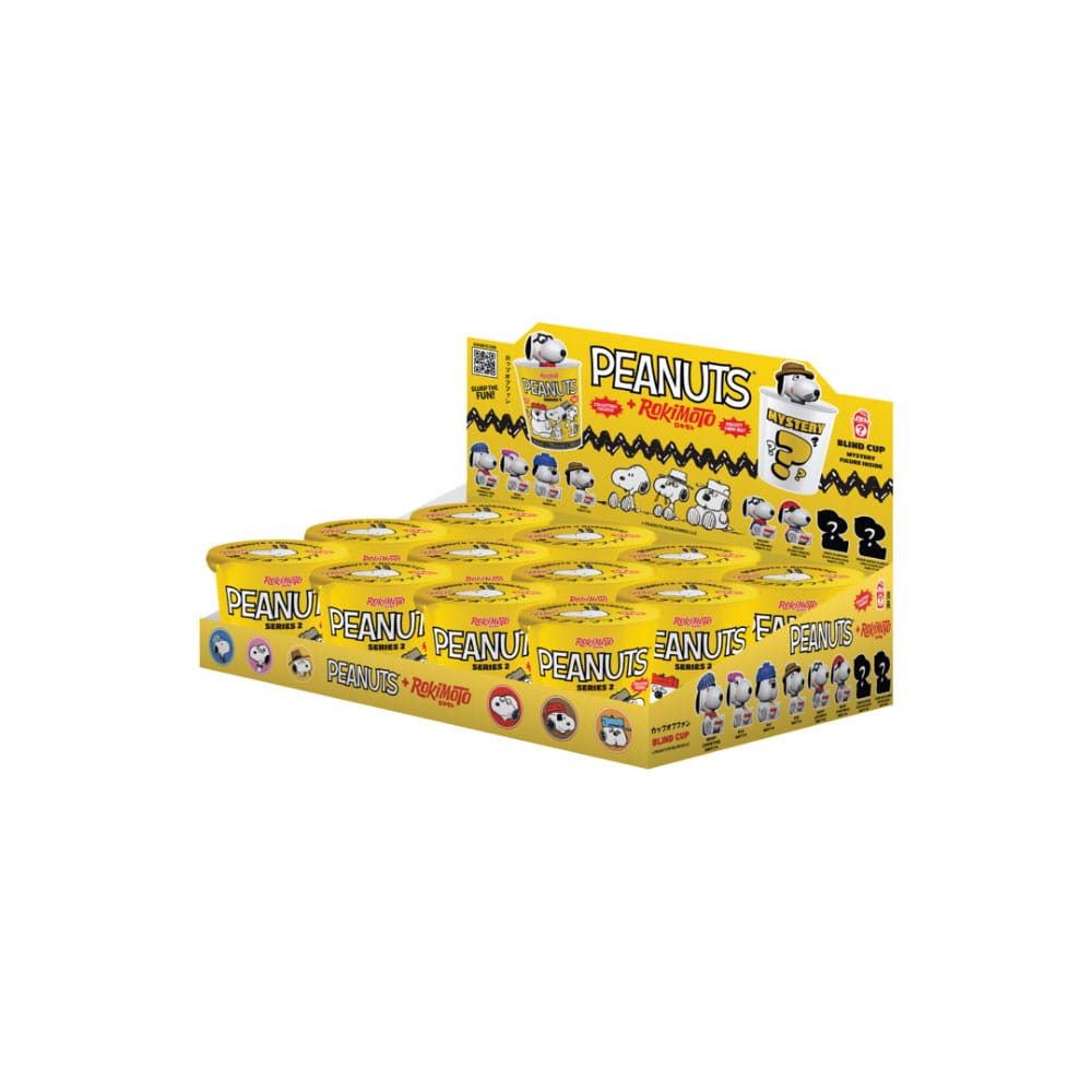 Peanuts Rokimoto Cup of Fun Blind Box Figures 10 cm Series 2 Display (12)