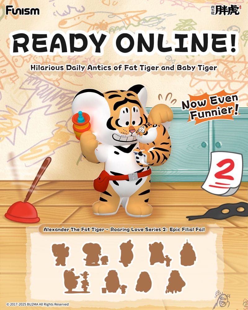Alexander The Fat Tiger Mini Figures Roaring Love Series 2: Epic Filial Fabil7 cm Display (8)