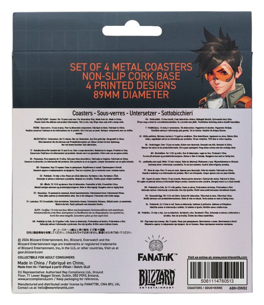 Overwatch Coaster 4-Pack Printed Metal