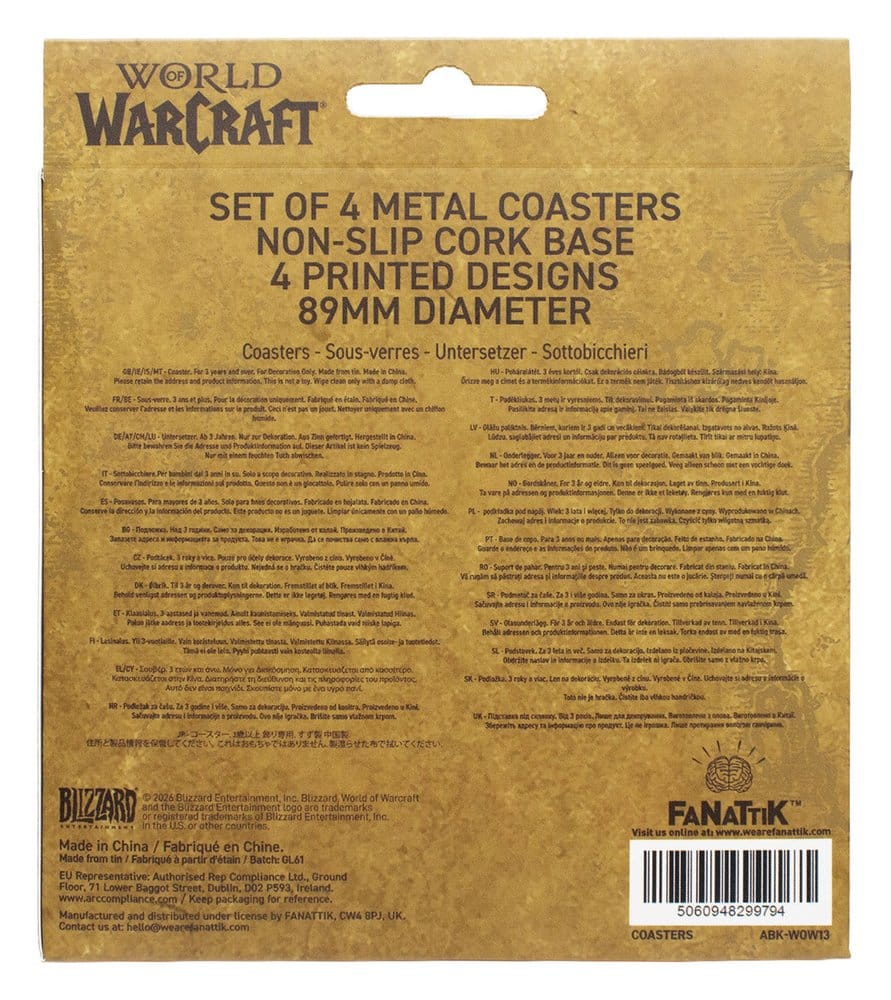 World of Warcraft Coaster 4-Pack Printed Metal