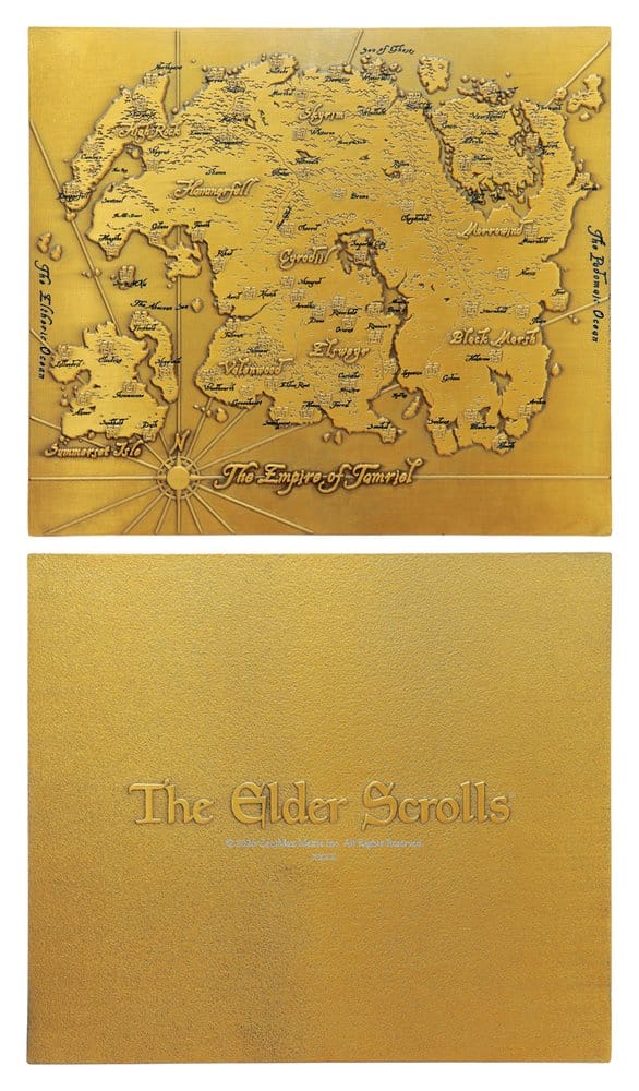 The Elder Scrolls Replica Metal Map of Tamriel Limited Edition 15 x 13 cm
